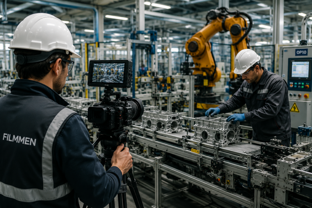 Producción de video de procesos industriales en una planta de manufactura