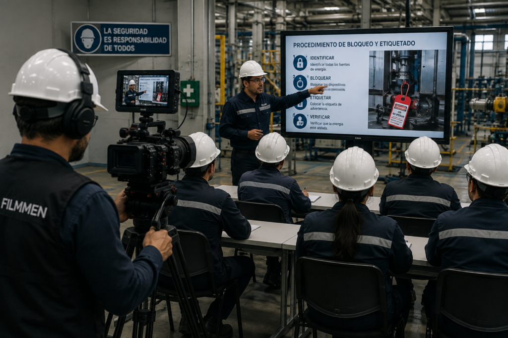 Producción de video de capacitación para personal industrial