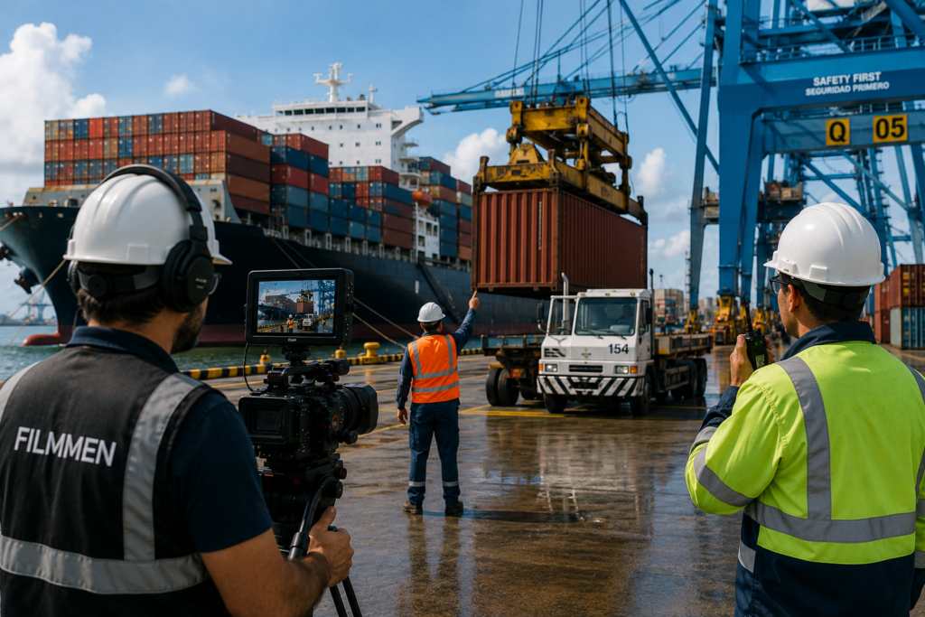Producción de video de operación portuaria y logística