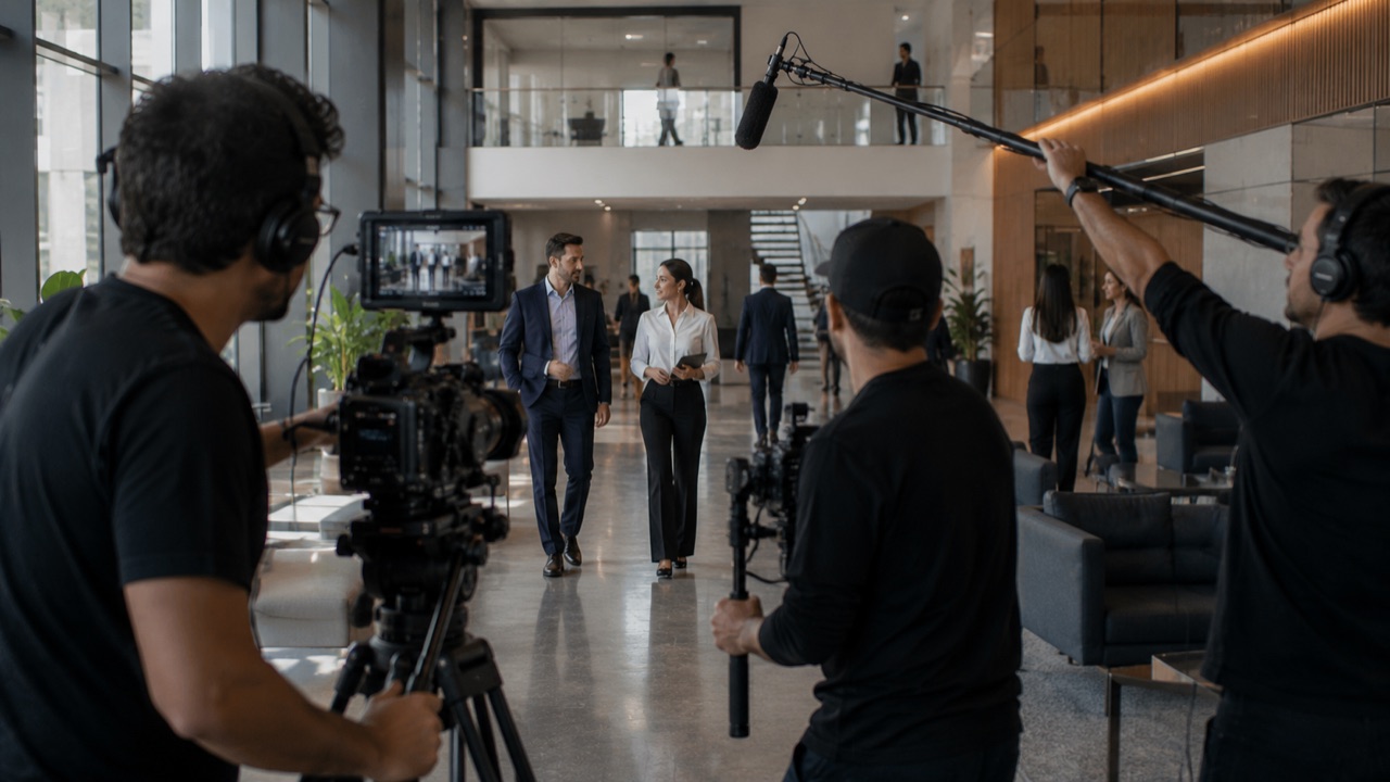 Filmmen equipo de producción audiovisual en locación - video corporativo CDMX